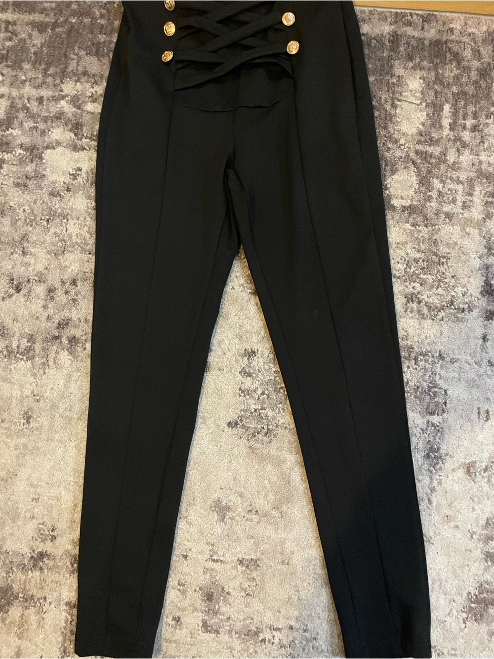 High-Waist Black Women’s Tailored Jumpsuit Pants